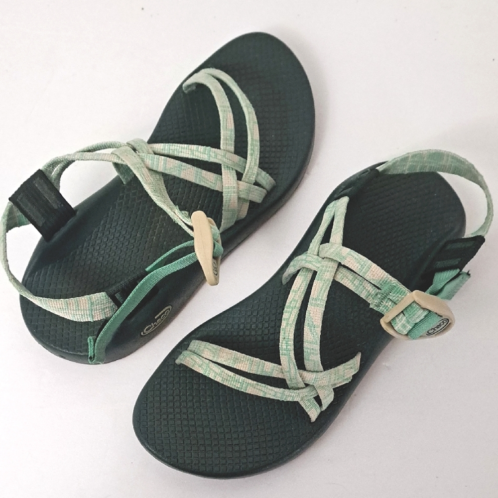 Chaco ZX1 Cloud Outdoor Sport Hiking Green Strappy Sandals In Pine Sz7